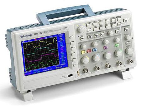 Tektronix TDS2004B Digital Storage Oscilloscope 60MHz, Color Four Channel; 60MHz bandwidth; Real time sample rate of 1GS/s; LCD monochrome display