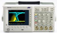 Tektronix TDS3032C Two Channel Color DPO Oscilloscope 300MHz; 300 MHz bandwidth with two channels; 2.5GS/s real-time sample rate on all channels; 10K standard record length on all channels; 3,600 wfms/s continuous waveform capture rate; Suite of advanced triggers; Front panel USB host port for easy storage and transfer of measurement data; 25 automatic measurements 