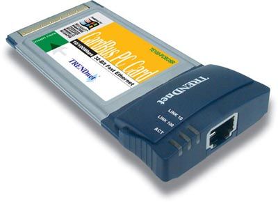 TRENDnet TE100-PCBUSR Ethernet Card with XpressPort, 10/100Mbps PCMCIA 32-bit CardBus (TE100 PCBUSR, TE100PCBUSR, TE100-PCBUS, TE100-PCBU, TE100-PCB, TE100-PC, TE100-P, TE100PC, TE100P, TE100, Trendware)