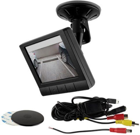 Ibeam TE-35VS Color Video Screen, Two video inputs -auto-detecting reverse camera input and video input for other video source, Use when OEM video screen is not available, NEW Suction cup mount design; mounts on window or dash with supplied mounting base with 3M tape (TE35VS TE-35VS TE 35VS)