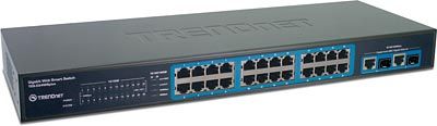 TRENDnet TEG-224WSplus  26-Port Gigabit Web-Based Smart Ethernet Switch - 24 x 10/100Base-TX LAN, 2 x 10/100/1000Base-T LAN - Ethernet Switch, Full/Half duplex mode for each port (TEG  224WSplus    TEG224WSplus) 