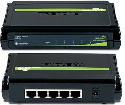 TRENDnet TEG-S5g Five-Port Gigabit GREENnet Switch, 5 x 10/100/1000Mbps Auto-Negotiation, Auto-MDIX Gigabit Ethernet Ports, Store-and-Forward switching architecture with non-blocking wire-speed performance, IEEE 802.3x Flow Control for full-duplex mode, Back pressure Flow Control for half-duplex mode, Jumbo Frame support up to 9216bytes (TEGS5G TEG S5G)