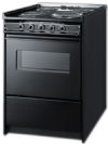 Summit TEM610CRW Slide-In Electric Range In Black With Oven Window, Light, And Lower Storage Compartment, 24" Wide; Slim 24" width, perfectly sized for apartments and other homes with smaller kitchen spaces; Stainless steel rear trim, LOW; Slide-in look, low backguard can blend into other cabinetry and lets you choose your own wall design behind the range; UPC 761101058238 (SUMMITTEM610CRW SUMMIT TEM610CRW SUMMIT-TEM610CRW) 