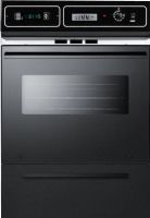 Summit TEM721DK Built-In Wall Oven, 24", Black, Removable oven door, Chrome handle, Clock with timer, Oven light, Black glass see through door, Chrome handle, Drop down door/ storage beneath oven, Porcelain broiler tray with grease well cover, Oven window/light, Clock/timer, Oven light, Black glass see through door (TEM-721-DK TEM721DK TEM721-DK TEM-721DK) 