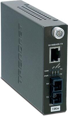 TRENDnet TFC-110S15i Intelligent 10/100Base-TX to 100Base-FX Fiber Converter, Compliant with IEEE 802.3 10Base-T and IEEE 802.3u 100Base-TX, 100Base-FX Standards, Support Link Loss Carry Forward, Link Pass Through and Link Loss Return for FX port, CSMA/CD Protocol (TFC 110S15i TFC110S15i TFC-110S15i) 