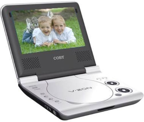 Coby TFDVD7107 Widescreen (16:9) 7-Inch TFT Color Display Portable DVD Player, Built-in Anti-skip Circuitry, Plays DVD, DVD-R, DVD+R, DVD+RW, CD, CD-R, CD-RW, MP3 & JPEG Compatible, Multiple Subtitles & Viewing Angles, Slow & Fast Motion Play (TFDVD7107 TF-DVD7107 TFDVD-7107 DVD7107 DVD-7107 CBY-TFDVD7107)