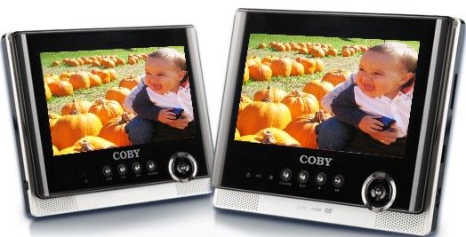 Coby TFDVD7751 Dual Widescreen Tablet Portable DVD Player, 7