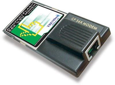 TRENDnet TFM-CF56 CompactFlash 56K Fax Modem Card, Designed for Windows CE handheld devices to connect to Internet, Plug and Play device for easy installation and configuration  (TFM CF56   TFMCF56   Trendware)