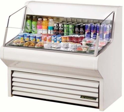 True THAC-48 Horizontal Air Curtain Refrigerated Merchandiser, 5 Shelves, 48 1/8 in - 1223 mm Large, 30 1/8 in - 766 mm Depth, 67 1/8 in - 1705 mm Height, 3/8 HP, 115/60/1 Voltage, 10.4 Amps, 5-15P NEMA Config, 6.5 ft / 1.98 m Cord Length, 395 lb / 180 Kg Crated Weight,  (THAC48 THAC-48 TH-AC48)