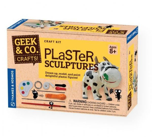 Thames & Kosmos 553005 Plaster Sculptures; Imagination runs wild! Create individual works of 3-D sculptural art; Form, cast, then paint animals, characters, or other sculptures; Ages 8+; Does include latex balloons; Shipping Weight 0.80 lb; Shipping Dimensions 7.30 x 3.00 x 5.00 inches; UPC 814743011205 (THAMESKOSMOS553005 THAMESKOSMOS-553005 MODELING SCULPTING)