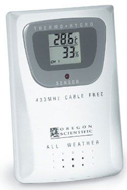 Oregon Scientific THGR268; Wireless Temperature & Humidity Sensor, RF transmission Frequency : 433 MHz; Number of channels : 3; RF transmission Range : maximum 30 meters; Temperature sensing cycle : around 40 seconds (THGR268 TH-GR268 THGR-268 THG-R268 TH-GR-268)