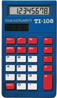 Texas Instrument TI-108TK Basic Solar Calculator Teacher's Kit with 10 Calculators, Teacher's Guide, Poster and Carrying Caddy; 8 Digit Display, Dual powered, Percent, square root keys, Change sign key, 3 key memory, Blue with slide case, Size Handheld, Calculator Type Basic, Print Option Without Print Option, Display Large 8 digit LCD display, Power Source Low light solar power, Key Size Large,Case Impact resistant slide case, Currency Exchange Function Without Currency Exchange, Adapter Includ 