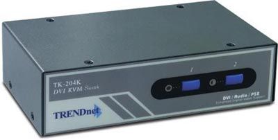 TRENDnet TK-204K Two-port High Quality DVI KVM Switch with Audio (Includes 2 KVM Cables) (TK 204K, TK204K, TK-204, TK204, Trendware)