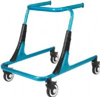 Drive Medical TK 3000 Wenzelite Trekker Gait Trainer, Youth, Blue, 38" Base Depth, 27.5" Base Width, 39" Max Handle Height, 29" Min Handle Height, 18" Inside Hand Grip Width, 200 Lbs Product Weight Capacity, Height adjustable in 1" increments, Swivel casters can be locked to non-swivel, Can be used in the anterior and posterior position, Brakes lock the wheels to prevent the unit from moving, UPC 822383226866 (TK 3000 TK-3000 TK3000) 
