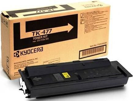 Kyocera TK-477 Black Toner Cartridge For use with Kyocera FS-6525MFP, FS-6530MFP, TASKalfa 255 and TASKalfa 305 Printers; Up to 15000 pages yield; UPC 632983019177 (TK477 TK 477)