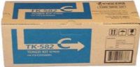 Kyocera TK-582C Cyan Toner Cartridge for use with Kyocera FS-C5150DN Printer, Up to 2800 pages at 5% coverage, New Genuine Original OEM Kyocera Brand, UPC 632983017388 (TK582C TK 582C TK-582)  