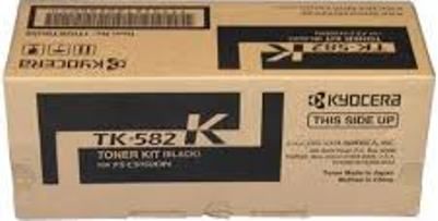 Kyocera TK-582K Black Toner Cartridge for use with Kyocera FS-C5150DN Printer, Up to 3500 pages at 5% coverage, New Genuine Original OEM Kyocera Brand, UPC 632983017296 (TK582K TK 582K TK-582) 