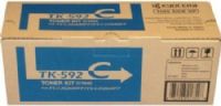 Kyocera TK-592C Cyan Toner Cartridge for use with FS-C2026MFP, FS-C2126MFP AND FS-C5250DN Printers, Up to 7000 Page Yield Capacity, New Genuine Original OEM Kyocera Brand (TK592C TK 592C TK-592)  