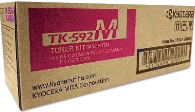 Kyocera TK-592M Magenta Toner Cartridge for use with FS-C2026MFP, FS-C2126MFP and FS-C5250DN Printers, Up to 5000 Page Yield Capacity, New Genuine Original OEM Kyocera Brand, UPC 632983017500 (TK592M TK 592M TK-592) 