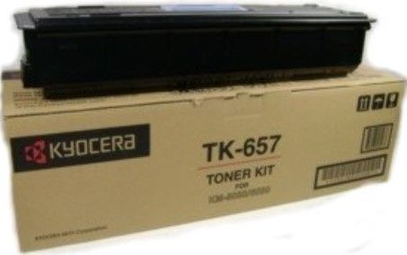 Kyocera TK-657 High Yield Black Toner Cartridge for use with KM-6030 and KM-8030 Multifunctionals, Up to 47000 Page Yield Capacity, New Genuine Original OEM Kyocera Brand, UPC 632983005477 (TK657 TK 657) 