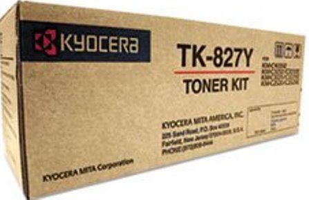 Kyocera TK-827Y Yellow Toner Cartridge for use with KM-C2520 KM-C2525 KM-C3225 KM-C3232 KM-C4035 Multifunction Printers, Up to 7000 pages yield at 5% Coverage, New Genuine Original OEM Kyocera Brand, UPC 632983007631 (TK827Y TK 827Y TK-827) 