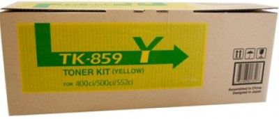 Kyocera TK-859Y Yellow Toner Cartridge for use with Kyocera TASKalfa 400ci, 500ci and 552ci Printers, Up to 18000 pages at 5% coverage, New Genuine Original OEM Kyocera Brand, UPC 632983013526 (TK859Y TK 859Y TK-859) 