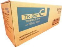 Kyocera TK-867C Cyan Toner Cartridge for use with TASKalfa 250ci and 300ci Color Multifunctional Systems, Up to 12000 pages yield at 5% Coverage, New Genuine Original OEM Kyocera Brand, UPC 632983013076 (TK867C TK 867C TK-867)  