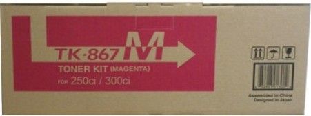Kyocera TK-867M Magenta Toner Cartridge for use with TASKalfa 250ci and 300ci Color Multifunctional Systems, Up to 12000 pages yield at 5% Coverage, New Genuine Original OEM Kyocera Brand, UPC 632983013014 (TK867M TK 867M TK-867) 
