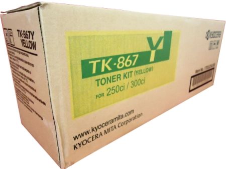 Kyocera TK-867Y Yellow Toner Cartridge for use with TASKalfa 250ci and 300ci Color Multifunctional Systems, Up to 12000 pages yield at 5% Coverage, New Genuine Original OEM Kyocera Brand, UPC 632983012956 (TK867Y TK 867Y TK-867) 