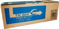 Kyocera TK-869C Cyan Toner Cartridge for use with Kyocera TASKalfa 250ci and 300ci Printers, Up to 12000 pages at 5% coverage, New Genuine Original OEM Kyocera Brand, UPC 632983013649 (TK869C TK 869C TK-869)  