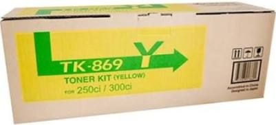 Kyocera TK-869Y Yellow Toner Cartridge for use with Kyocera TASKalfa 250ci and 300ci Printers, Up to 12000 pages at 5% coverage, New Genuine Original OEM Kyocera Brand, UPC 632983013601 (TK869Y TK 869Y TK-869) 