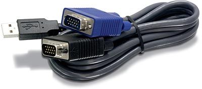 TRENDnet TK-CU06 Six-Feet USB KVM Cable for TK-803R/1603R Switches, VGA/SVGA HDB 15-pin Male to Male Monitor, USB 1.1 Type A Keyboard/Mouse, Black Color (TK CU06 TKCU06 TK-CU06)