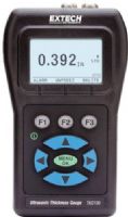 Extech TKG100 Digital Ultrasonic Thickness Gauge, Compact Rugged Meter for Non-Destructive Thickness Measurements; Wide measurement range: 5MHz probe: 0.040 to 20 in. of steel, 10MHz probe: 0.030 to 2 in. of steel (optional); Sunlight readable dot-matrix display with backlight; Multiple transducer options for high temperature and difficult to measure materials; UPC: 793950151006 (EXTECHTKG100 EXTECH TKG100 ULTRASONIC THICKNESS) 