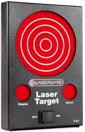 Laserlyte TLB-1 Laser Trainer Target; Fits with LT-PRO, LT-1, LT-223, LT-380, LT-9, LT-40 and LT-45; 50 yd. Range of Usage; 3 AA batteries; 6000 shots (LED activations) Battery Life; Dimensions (LxWxD) 9.5 in. x 6.25 in. x 2.0 in./241.3mm x 158.75mm x 50.8mm; Weight 1 lb 4 oz./566.99 grams; UPC 689706210458 (TLB1 TLB 1 TL-B1)