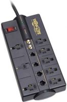 Tripp Lite TLP810NET Surge Suppressor, Small workgroup server Load Rating, AC 120 V Input Voltage, 50/60 Hz Frequency Required, 1 x power NEMA 5-15 Input Connectors, AC 120 V Output Voltage, 8 x power NEMA 5-15 Output Connectors, Phone line - RJ-11 Dataline Surge Protection, Standard Surge Suppression, 1 ns Surge Response Time, 3690 Joules Surge Energy Rating, 250000 US Dollars Equipment Protection Value (TLP-810NET TLP 810NET TLP810-NET TLP810 NET)  