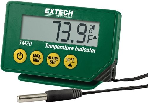 Extech TM20 Compact Temperature Indicator with Probe; Includes 0.78
