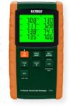 Extech TM500 Dataloggin 12 Channel Thermometer; Simultaneously displays CH1 to CH8 or CH9 to CH12; Offset adjustment used for zero function or to make relative measurements; Stores 99 readings manually; Datalogging feature records readings with date and time stamp on an SD card (included) in Excel format; UPC 793950420058 (TM500 TM-500 THERMOMETER-TM500 THERMOMETERTM500 EXTECH-TM500 EXTECHTM500) 