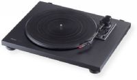 TEAC TN100B Turntable System; Black; Belt drive turntable; Built in phono equalizer with USB output; Phono, line, and USB outputs; Easily transfer music from vinyl to Mac or PC over USB; Dense composite wood construction for better vibration and resonance control; 3 speed (33/45/78 RPM); Stylish flat black or cherry chassis finish; Anti skating system prevents tracking errors; Auto return arm lifter;  UPC 043774031955 (TN100B TN100-B TN100BTEAC TN100B-TEAC TN100B-TURNTABLE TN100BTURNTABLE) 