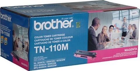 Brother TN-110M Toner cartridge, Laser Print Technology, Magenta Print Color, 1500 Pages Duty Cycle, 5% Print Coverage, Genuine Brand New Original Brother OEM Brand, For use with Brother Printers HL-4040CN, HL-4070CDW and MFC-9440CN (TN-110M TN 110M TN110M) 