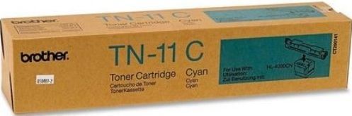 Brother TN11C Toner Cartridge, Laser Print Technology, Cyan Print Color, 6000 Pages Typical Print Yield, For use with Brother HL-4000CN Printer, UPC 012502601685 (TN11C TN 11C TN-11C TN11-C TN11 C)