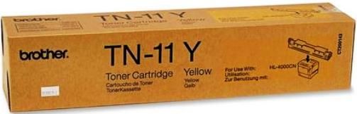 Brother TN11Y Toner Cartridge, Laser Print Technology, Yellow Print Color, 6000 Pages Typical Print Yield, For use with Brother HL-4000CN Printer, UPC 125026017082 (TN11Y TN 11Y TN-11Y TN-11-Y TN 11 Y)