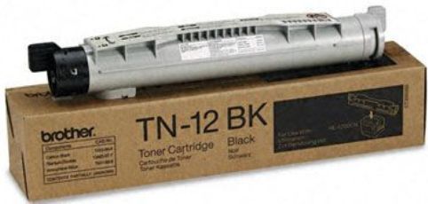 Brother TN-12BK Toner cartridge, Laser Print Technology, Black Print Color, 9000 Pages Duty Cycle, Genuine Brand New Original Brother OEM Brand, For use with HL-4200CN Brother Printer (TN-12BK TN 12BK TN12BK)
