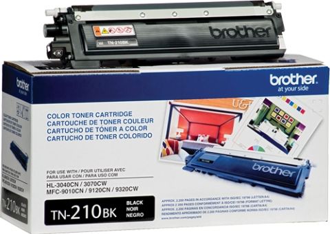 Brother TN-210BK Toner cartridge, Toner cartridge Consumable Type, Laser Printing Technology, Black Color, Up to 2200 pages Duty Cycle, Genuine Brand New Original Brother OEM Brand, For use with HL3040CN and HL3070CW / MFC9010CN, 9120CN, 9320CW Brother Printers (TN-210BK TN 210BK TN210BK)