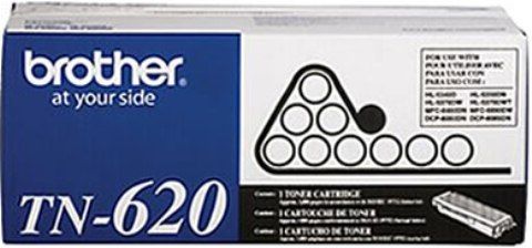 Brother TN620 Black Toner Cartridge, Laser Print Technology, Black Print Color, 7000 Page Duty Cycle, 5% Print Coverage, Genuine Brand New Original Brother OEM Brand, For use with HL-5300 Series, HL-5340D, HL-5370DW, MFC-8000 Series, MFC-8480DN, MFC-8890DW, DCP-8080DN and DCP-8085DN Brother Printers, UPC 012502622314 (TN620 TN-620 TN 620)