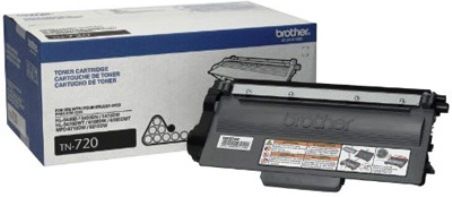 Brother TN720 Standard Yield Black Toner Cartridge for use with Brother DCP-8110DN, DCP-8150DN, DCP-8155DN, HL-5440D, HL-5450DN, HL-5470DW, HL-5470DWT, HL-6180DW, HL-6180DWT, MFC-8510DN, MFC-8710DW, MFC-8810DW, MFC-8910DW, MFC-8950DW and MFC-8950DWT Printers, Yields up to 3000 pages, New Genuine Original OEM Brother Brand, UPC 012502631064 (TN-720 TN 720)