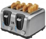 Kalorik TO 37896 SS 4-Slice Stainless Steel Toaster; 4 slices, slot width 32mm; Stop/Defrost/Reheat functions; Bagel function; 7-level adjustable browning control; Removable crumb trays; Lighted indicators for all functions; Dimensions: 10.33 x 9 x 7; UPC 848052000414 (TO37896SS TO 37896 SS) 
