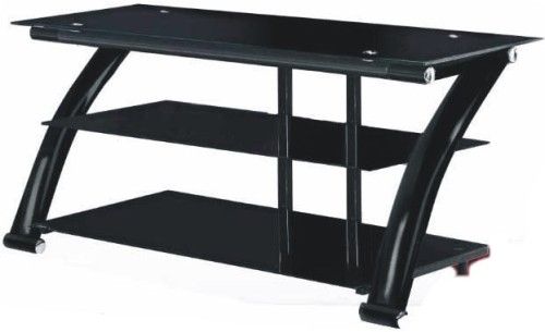 InnovEx TO052G29 Nexus EZ 52 TV Stand, Black; 8mm tempered top glass holds up to 60 inch flat screen TV; Glossy black steel frame brings a touch of style to the sleek arc design; Superior strength steel frame; Tempered, heavy-duty glass and top shelf alone can hold up to 130 pounds; Provide ample open shelves that allows air flow for cooling down components; UPC 811910015233 (TO-052G29 TO0-52G29 TO052-G29)