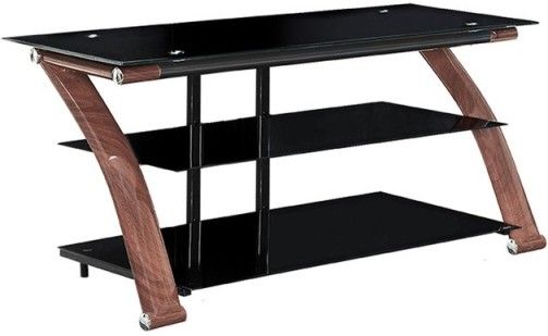 InnovEx TO052GWC Nexus EZ 52 TV Stand, Walnut Chocolate; 8mm tempered top glass holds up to 60 inch flat screen TV; UV coated steel frame brings a touch of style to the sleek arc design; Superior strength steel frame; Tempered, heavy-duty glass and top shelf alone can hold up to 130 pounds; Provide ample open shelves that allows air flow for cooling down components; UPC 811910015240 (TO-052GWC TO0-52GWC TO052-GWC)