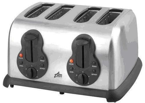 Team TO-14244 Four Slice Cool Touch Toaster, Wide slot, Stainless Steel (TO 14244 TO14244 14244)