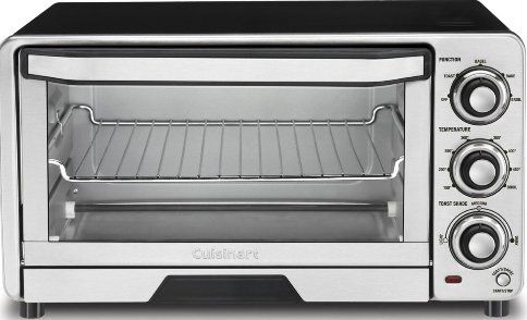 Cuisinart TOB-40 Custom Classic Toaster Oven Broiler, 1800 Watts to toast, bagel, bake and broil with a full size interior holds 11 inch pizza and 6 slices of toast, Stainless steel front with rubberized easy grip dials and cool touch handle with easy clean nonstick interior and a front removable tray, UPC 086279035585 (TOB40 TOB-40 TOB 40)